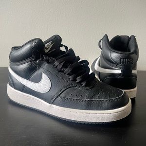 (SOLD on Depop) Nike Court Vision Mid - Women 8.5/Men 7 
Black & White